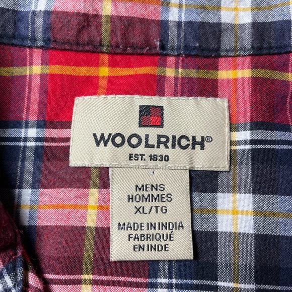 Woolrich Plaid Button Down Short Sleeve Shirt Size medium - Picture 3 of 5